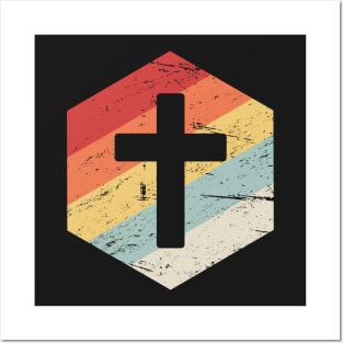 Retro 70s Pastor Cross Icon Posters and Art